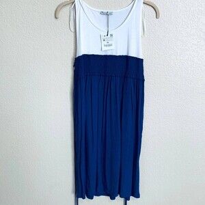 ZARA Blue dress sleeveless around neck relax summer dress size M
